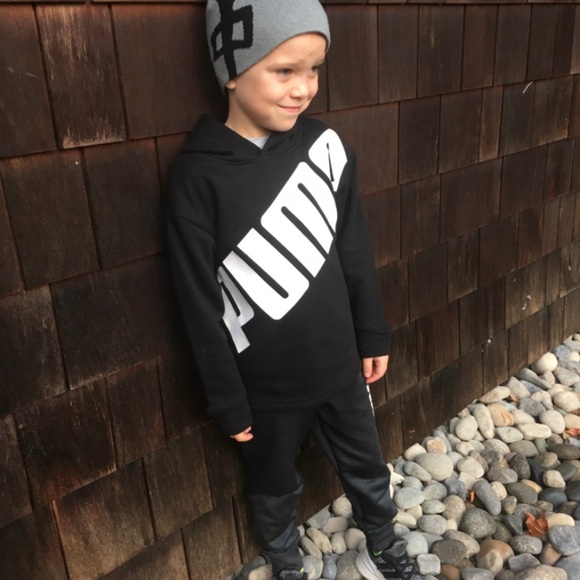 Kids 5y Puma Cross script Hoody - Picture 1 of 8